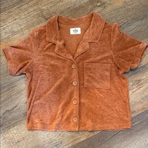 Marine Layer Women's Terrycloth Button Down Shirt